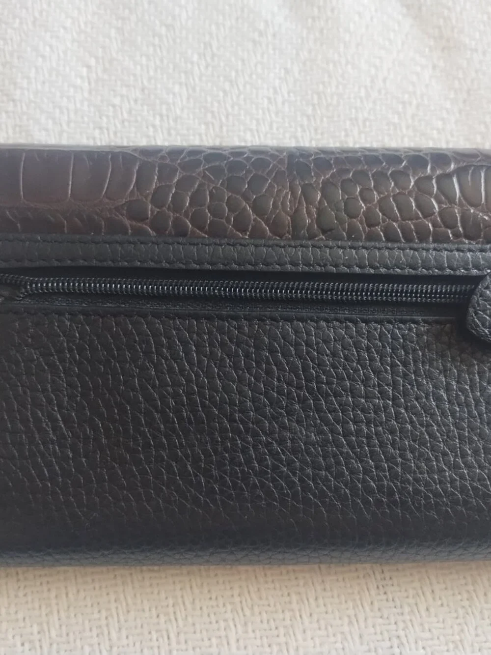 Brighton wallet brown black mock croc bow